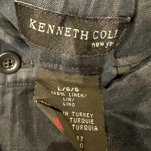 EUC, Kenneth Cole New York slim black Linen drawstring pants, L - Picture 2 of 4